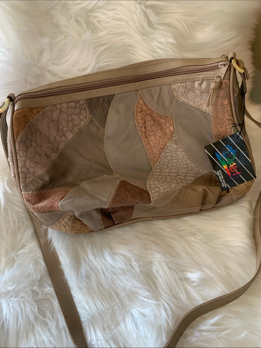 Dover Patchwork Leather Shoulder Bag NWT